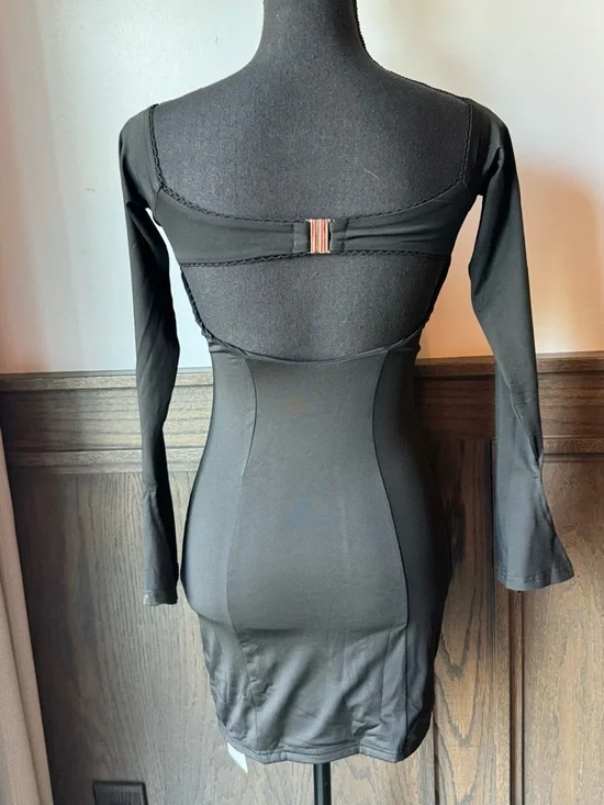 Women’s Black Long-Sleeve whimsigoth Bodycon Dress xs nwt - Picture 3 of 6